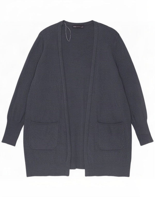 Marks & Spencer Suéter tipo cárdigan abierto para mujer UK 44 Medio Azul marino Viscosa