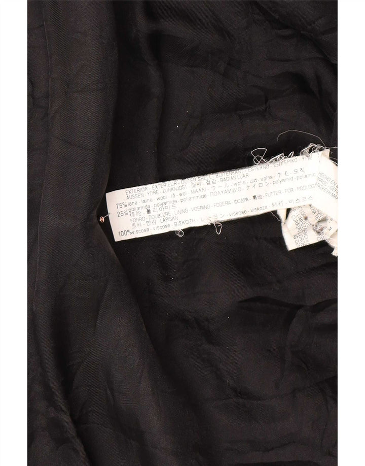 Zara Mujer Abrigo UK 44 Mediano Lana Negra