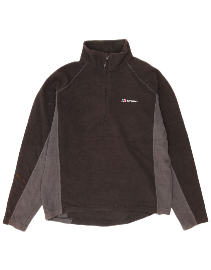 Berghaus Hombre Jersey De Forro Polar Con Cremallera Y Cuello Grande Poliéster Color Block Negro