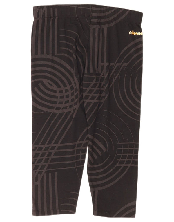 Ellesse Leggings Capri para Mujer UK 40 Mediano Negro Algodón Geométrico
