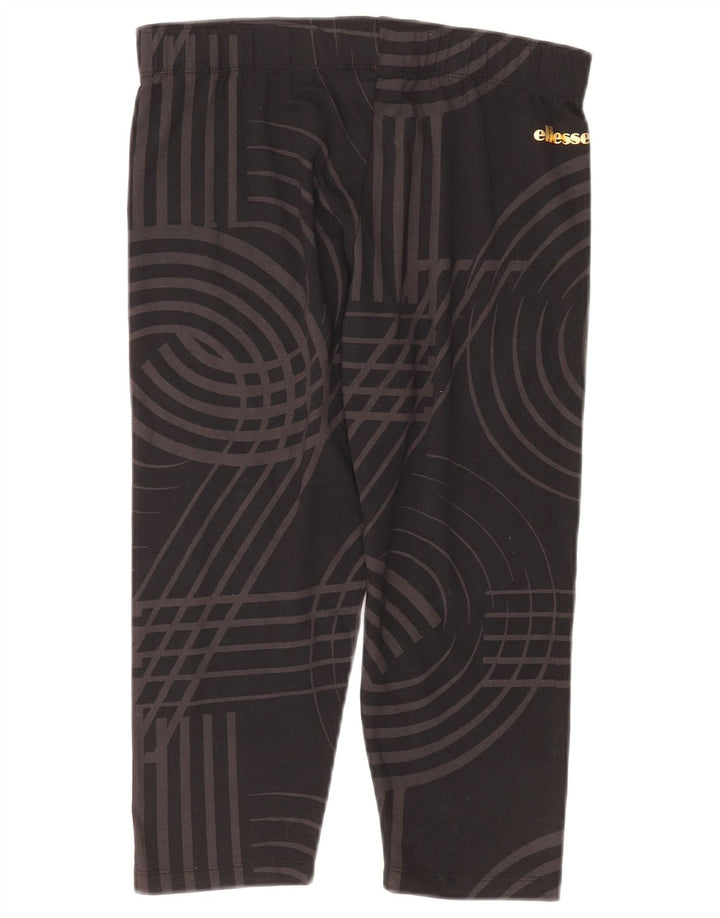 Ellesse Leggings Capri para Mujer UK 40 Mediano Negro Algodón Geométrico
