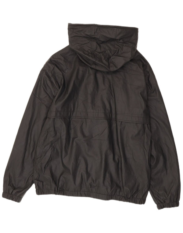 Zara Hombre Chubasquero Con Capucha UK 42 XL Poliéster Negro