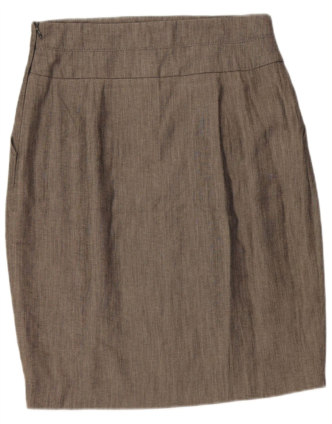 Falda Lápiz Zara Mujer Mediana W28 Viscosa Gris
