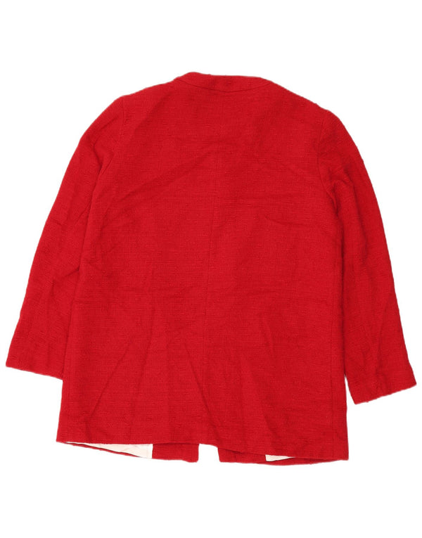 Zara Womens Blazer Jacket UK 16 Large Red Cotton