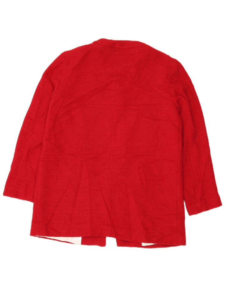 Zara Chaqueta Blazer para Mujer Reino Unido 46 Grande Algodón Rojo