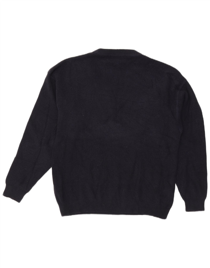 Eddie Bauer Jersey de cuello redondo para hombre, jersey de algodón azul marino mediano