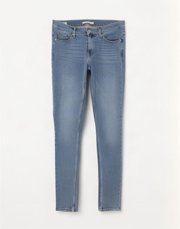 Levi's Mujer 710 Super Skinny Jeans W29 L32 Algodón Azul