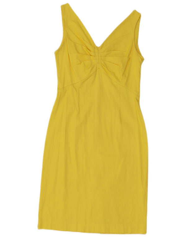 Sandro Ferrone Vestido tubo sin mangas para mujer UK 8 Small Amarillo