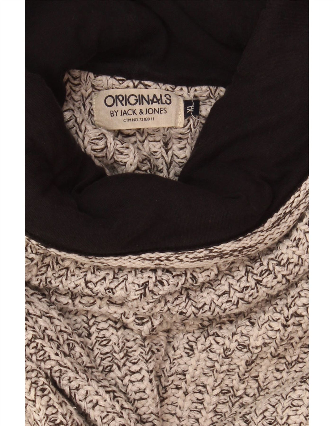 JACK & JONES Jersey con cuello vuelto para hombre XL Algodón moteado gris