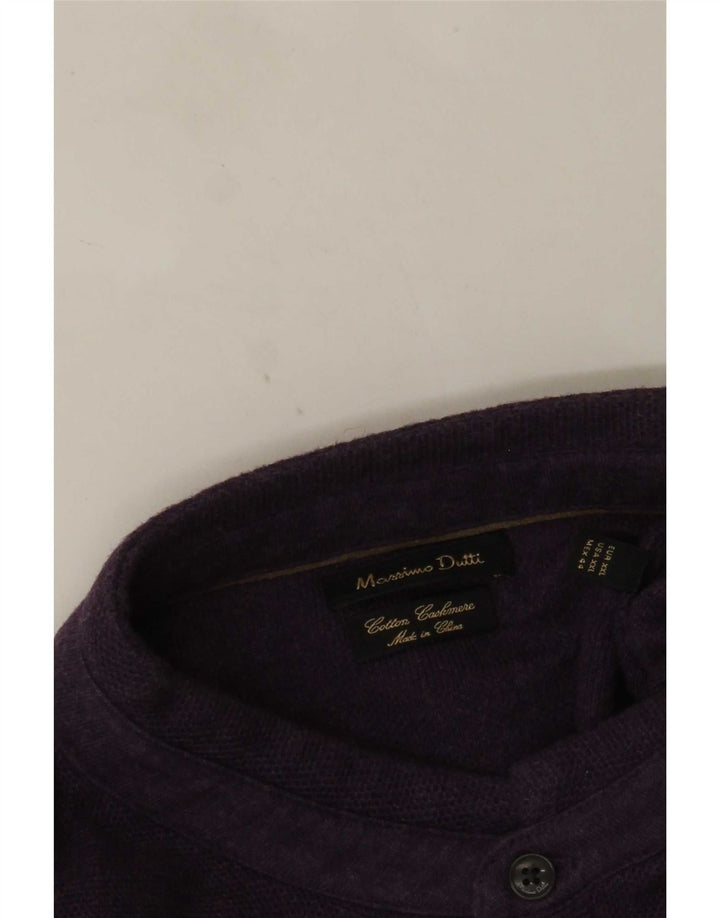 Massimo Dutti Jersey Hombre con Cuello Botonado 2XL Algodón Morado