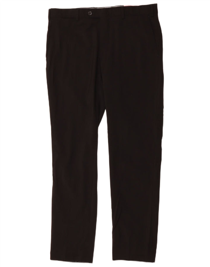 MASSIMO DUTTI Pantalón de traje ajustado para hombre EU 44 Large W34 L31 Lana negra