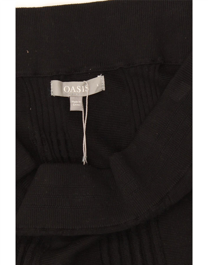 OASIS Womens Knit A-Line Skirt Large W34 Black Viscose Vintage Oasis and Second-Hand Oasis from Messina Hembry 
