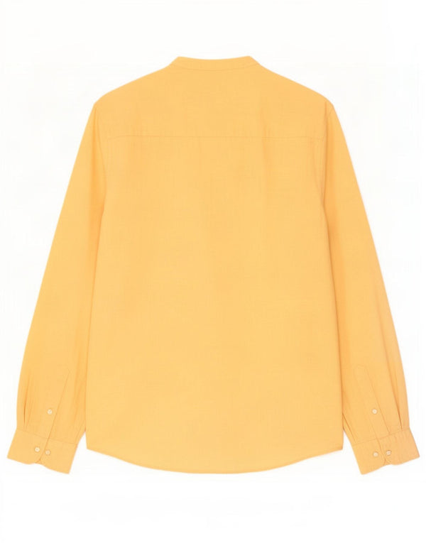 Zara Hombre Camisa Small Lino Amarillo