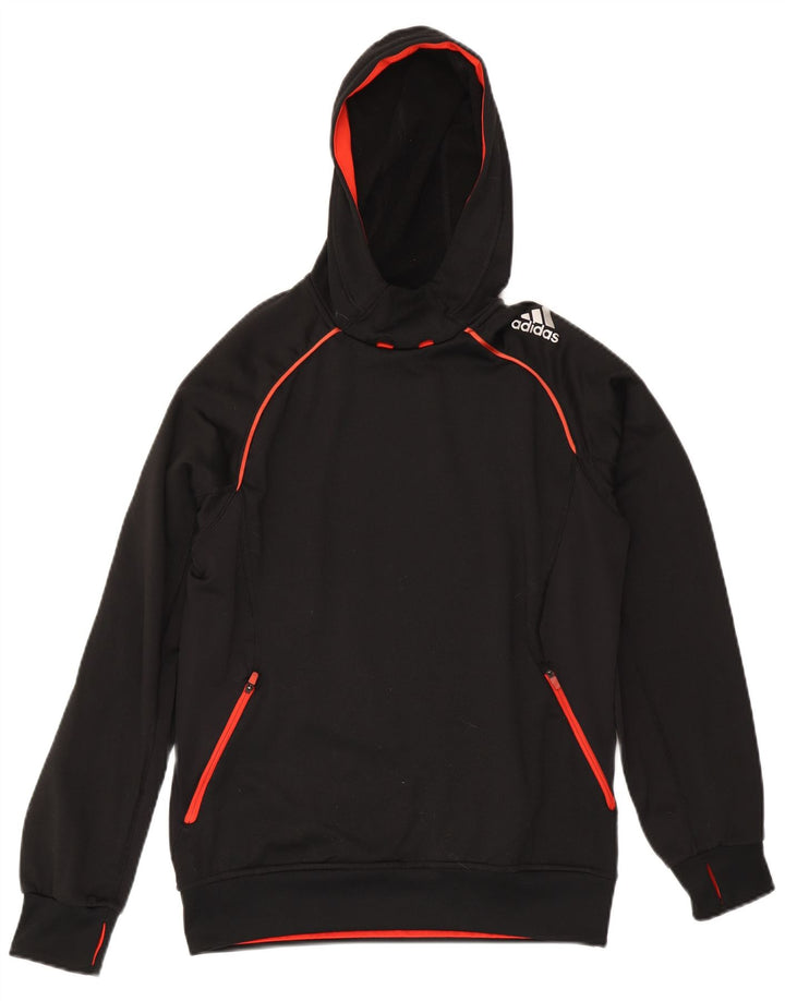 Adidas Mens Climawarm Sudadera con capucha Jumper Pequeño Negro Poliéster