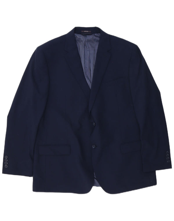 Marks & Spencer Chaqueta tipo blazer larga con 2 botones para hombre UK 48 4XL Lana azul marino