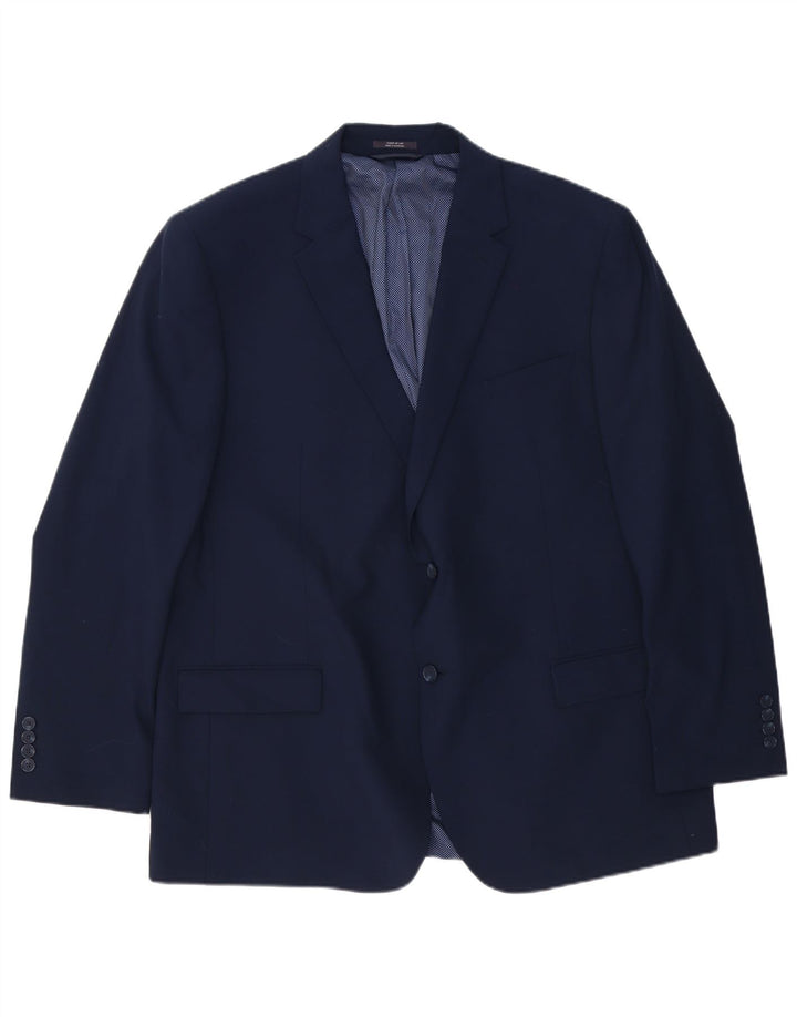 Marks & Spencer Chaqueta tipo blazer larga con 2 botones para hombre UK 48 4XL Lana azul marino