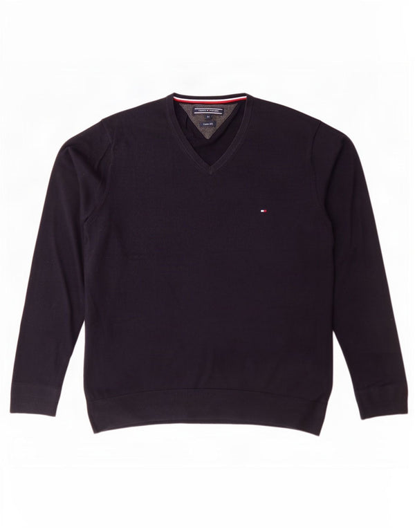 Tommy Hilfiger Jersey con Cuello en V para Hombre XL Azul Marino Algodón