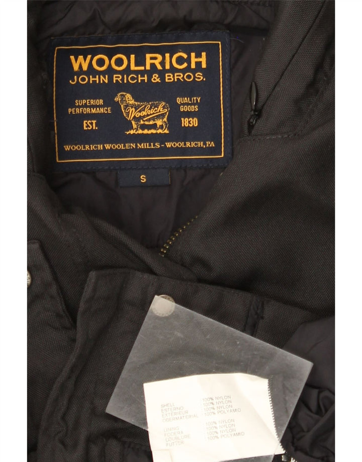WOOLRICH Chaqueta utilitaria para mujer UK 10 Small Black Nylon