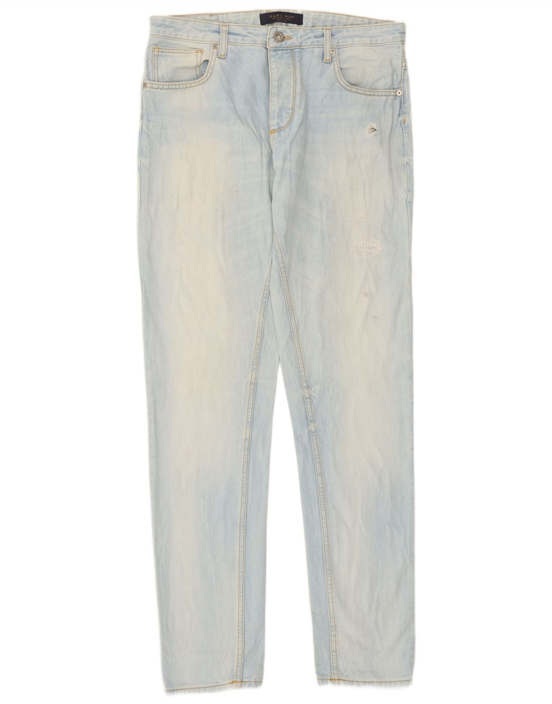 Zara Jeans rectos para hombre EU 40 Medium W31 L33 Algodón azul