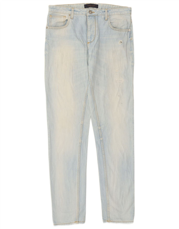 Zara Jeans rectos para hombre EU 40 Medium W31 L33 Algodón azul