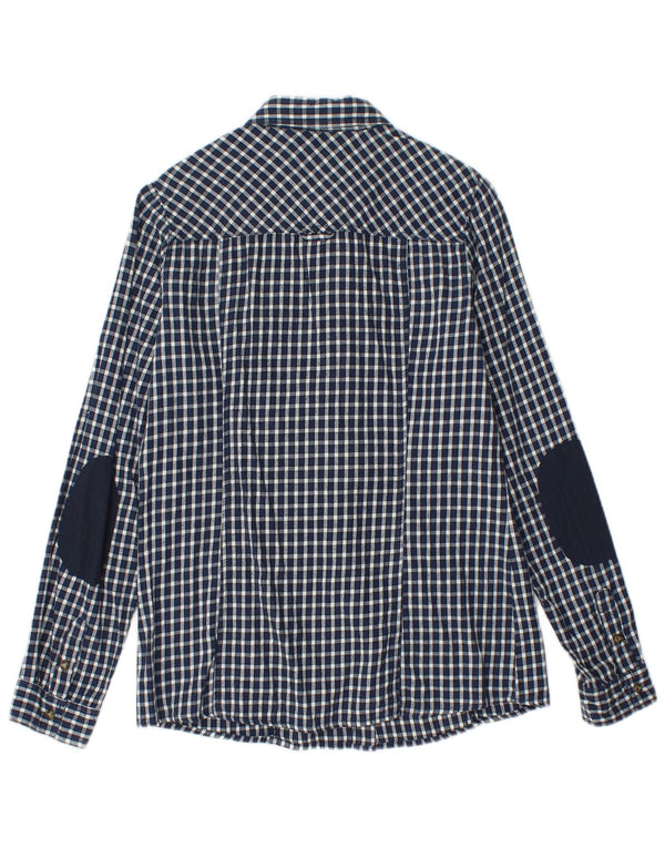 BRUGI Camisa para mujer UK 12 Medium Azul marino Gingham Algodón