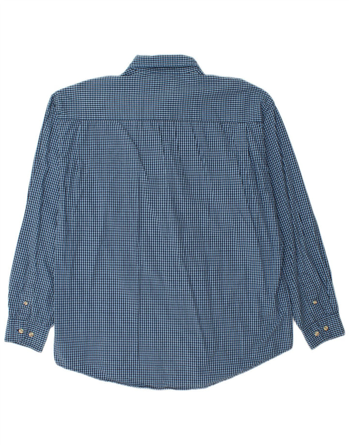 Camisa Wrangler Para Hombre De Algodón A Cuadros Azul Grande