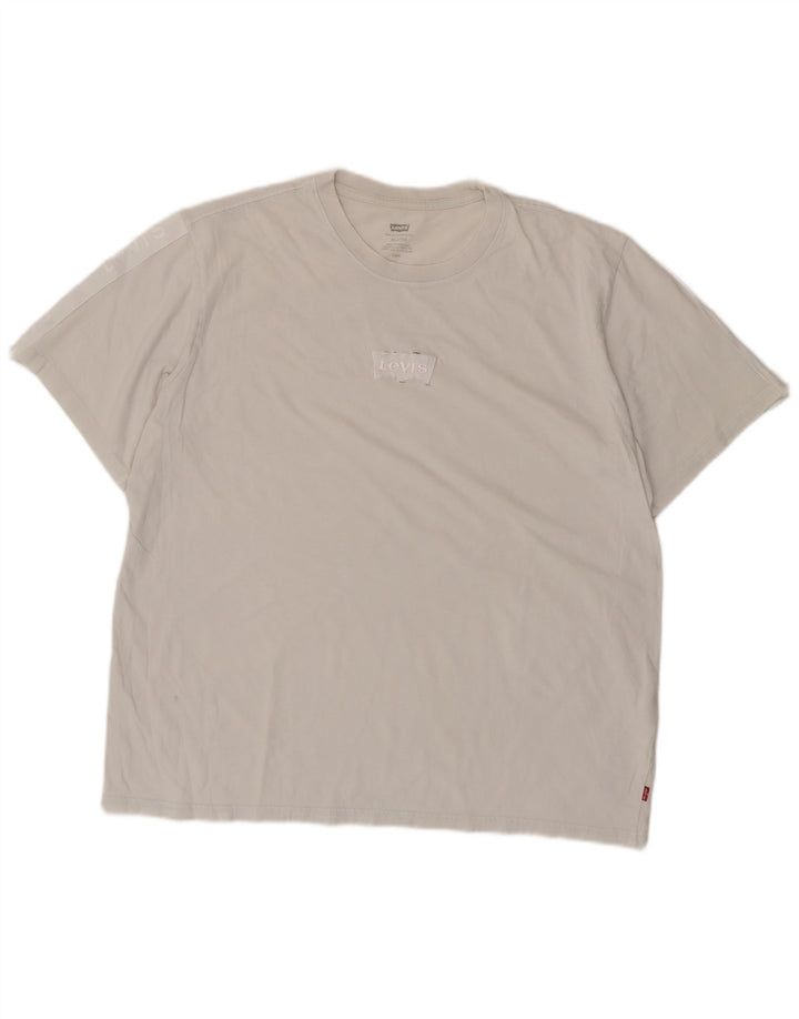 Levi's Camiseta de ajuste relajado para hombre Top grande de algodón blanco