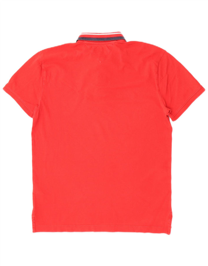 Polo Tommy Hilfiger Hombre De Algodón A Rayas Rojo Medio