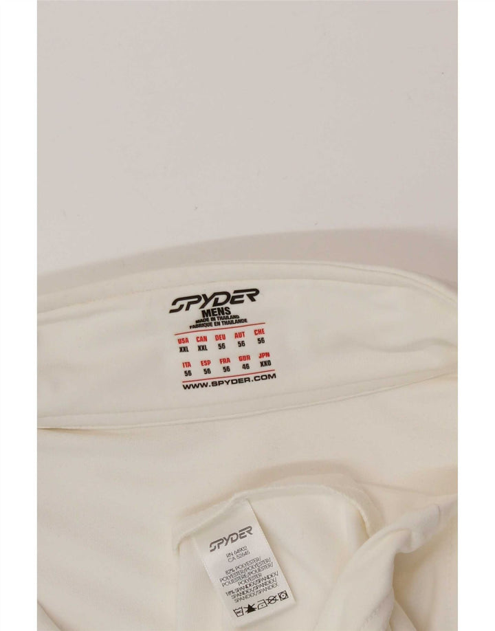 Spyder Mens Graphic Zip Neck Pullover Chándal Top 2XL Poliéster blanco