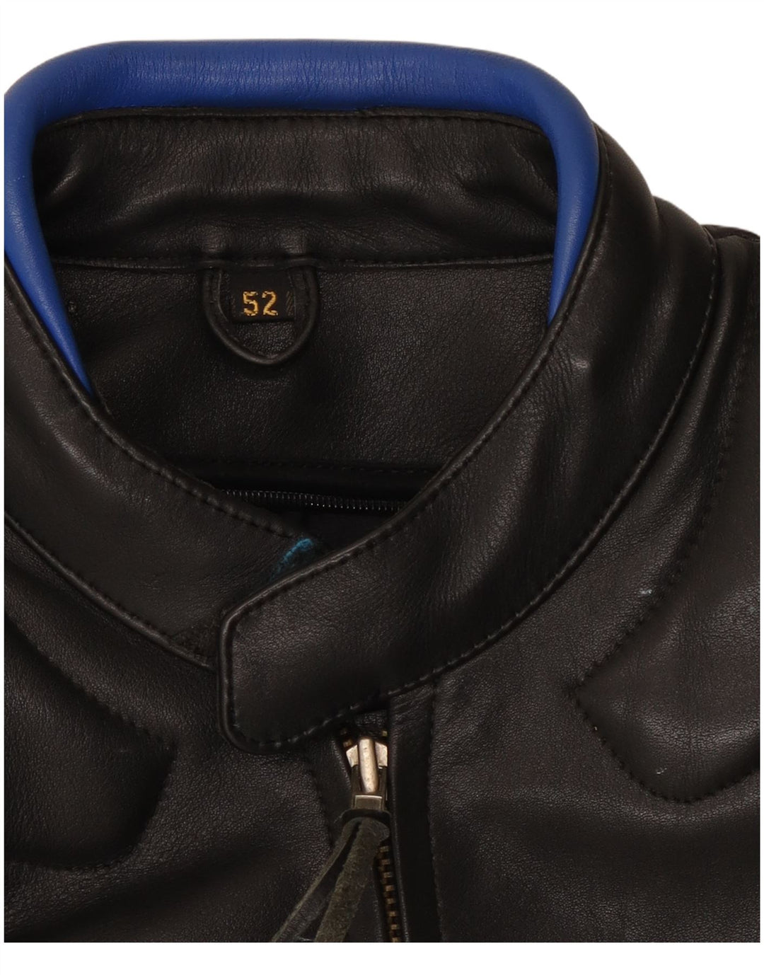 VINTAGE Chaqueta de cuero para hombre IT 52 XL Cuero color block negro