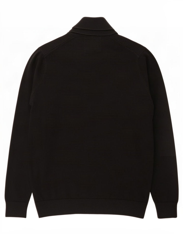Jack & Jones Jersey con cuello tipo chal para hombre, talla pequeña, negro