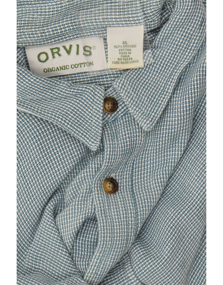 Camisa Orvis Hombre XL Algodón Azul