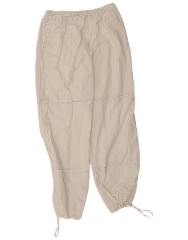 Zara Mujer Joggers Pantalones Casuales Pequeño W26 L28 Poliamida Blanco