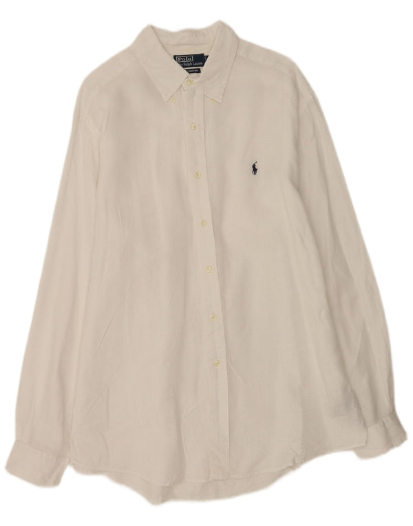 Polo Ralph Lauren Camisa Ellington para hombre grande de lino blanco