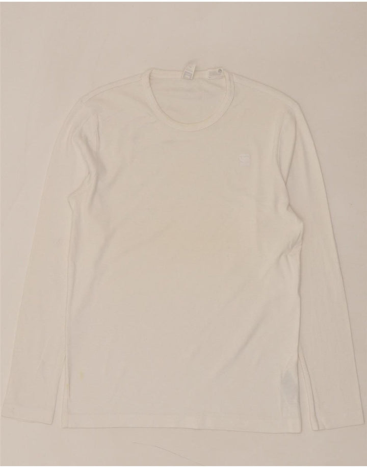 G-STAR Womens Top Long Sleeve UK 14 Large White Cotton Vintage G-Star and Second-Hand G-Star from Messina Hembry 