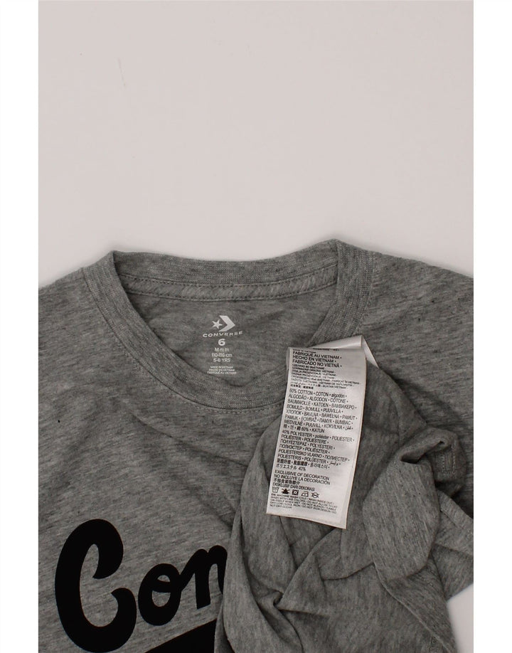 Converse Camiseta gráfica para niño Top 5-6 años Algodón Gris Medio