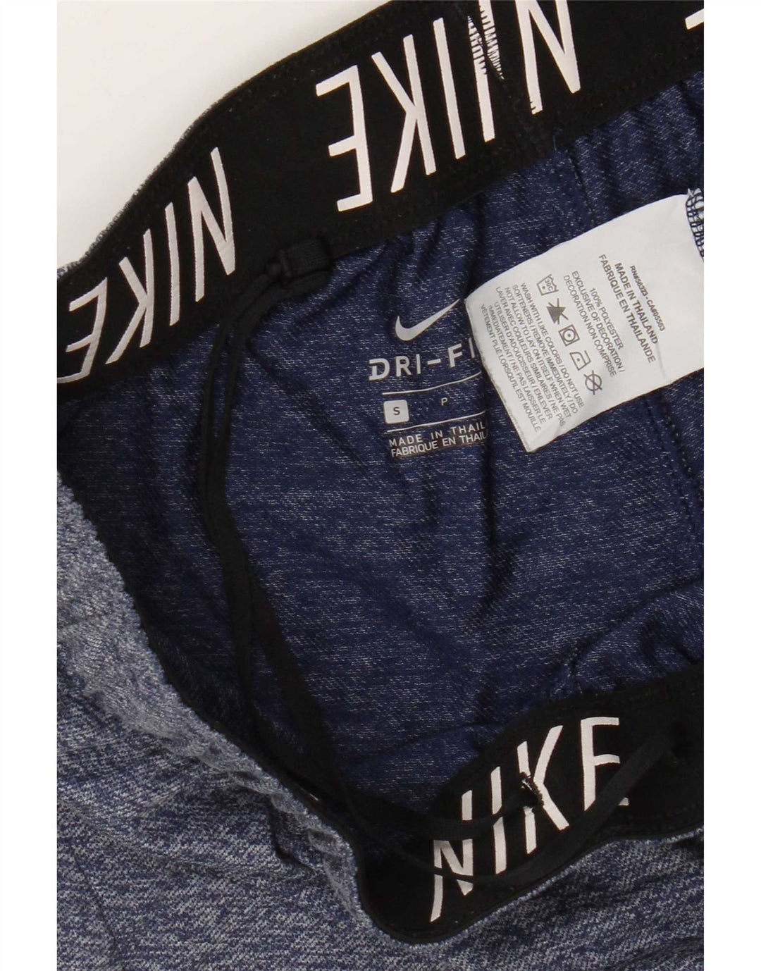 Nike Pantalones cortos deportivos Dri Fit para mujer UK 10 Pequeño poliéster moteado azul