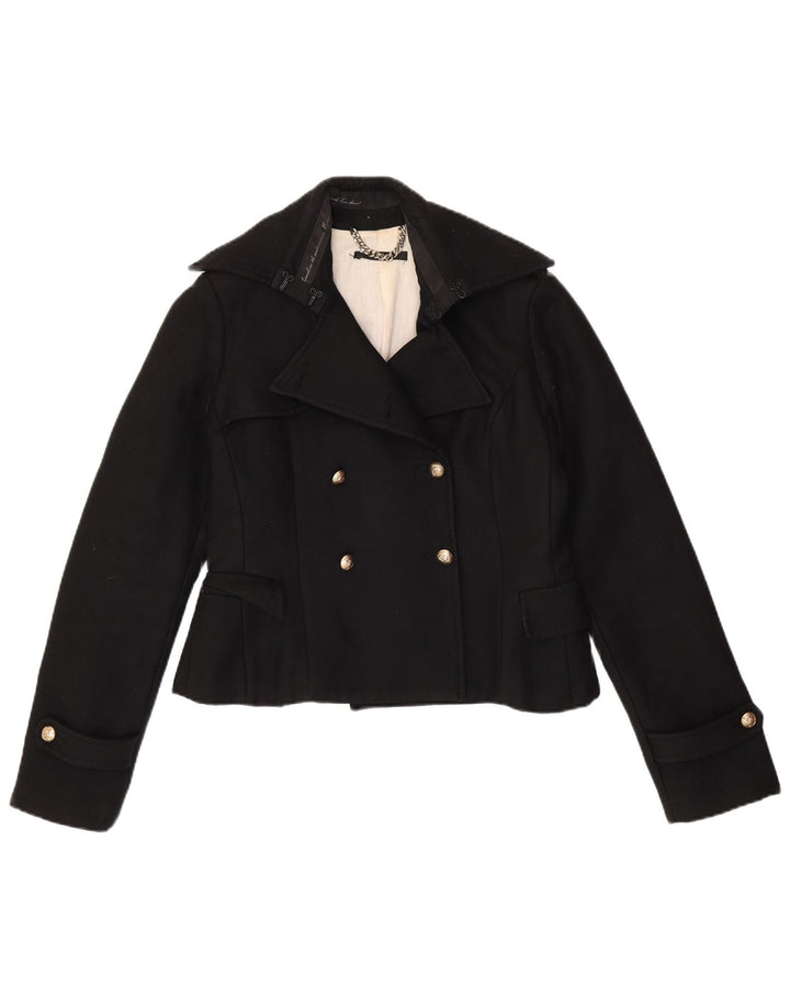 ELISABETTA FRANCHI Chaquetón Celyn B para mujer IT 46 Grande Lana virgen negra