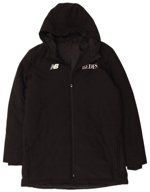 NEW BALANCE Abrigo acolchado con capucha y gráfico para hombre UK 42 XL Negro