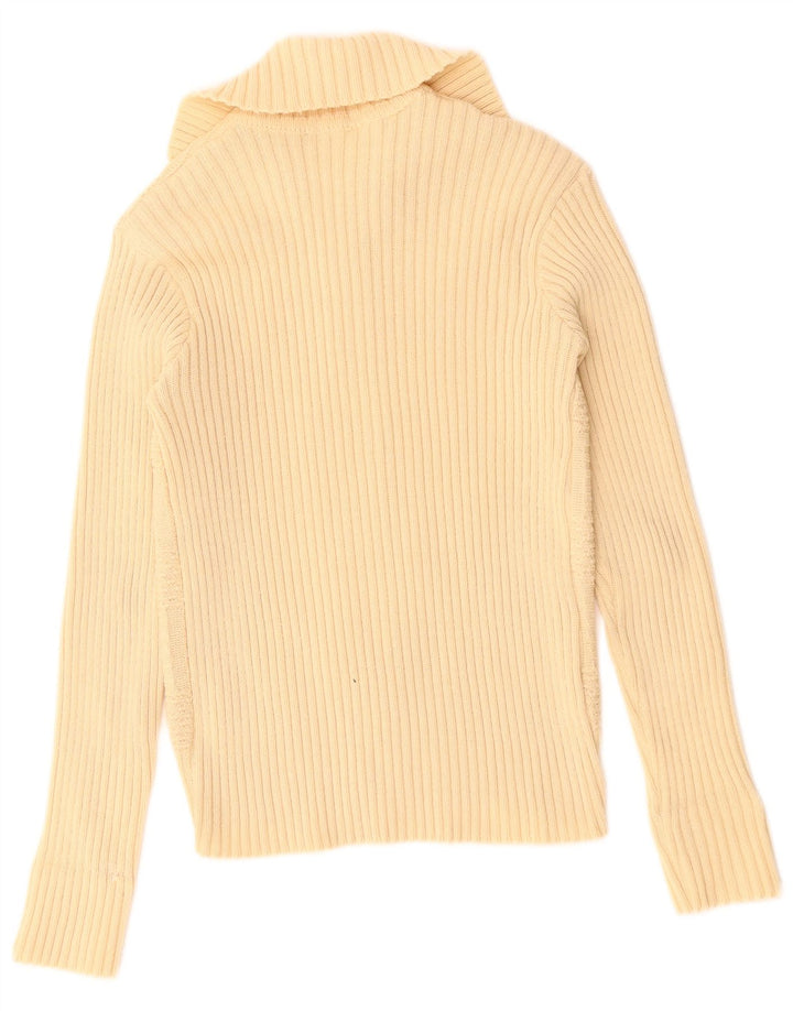 VINTAGE Mujer Cardigan Suéter Reino Unido 10 Pequeño Beige