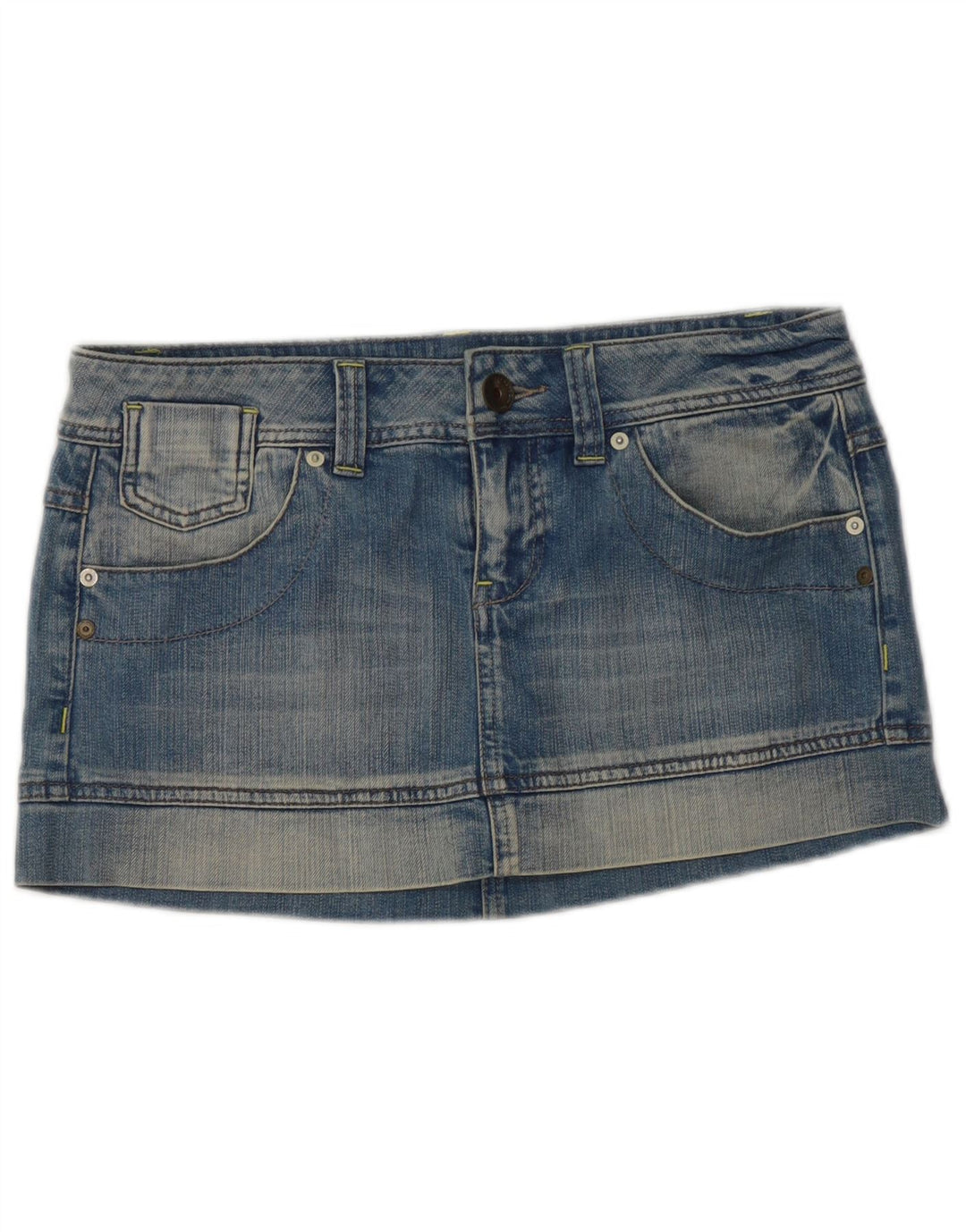 Benetton Minifalda Vaquera IT 42 Medium W32 Azul Algodón