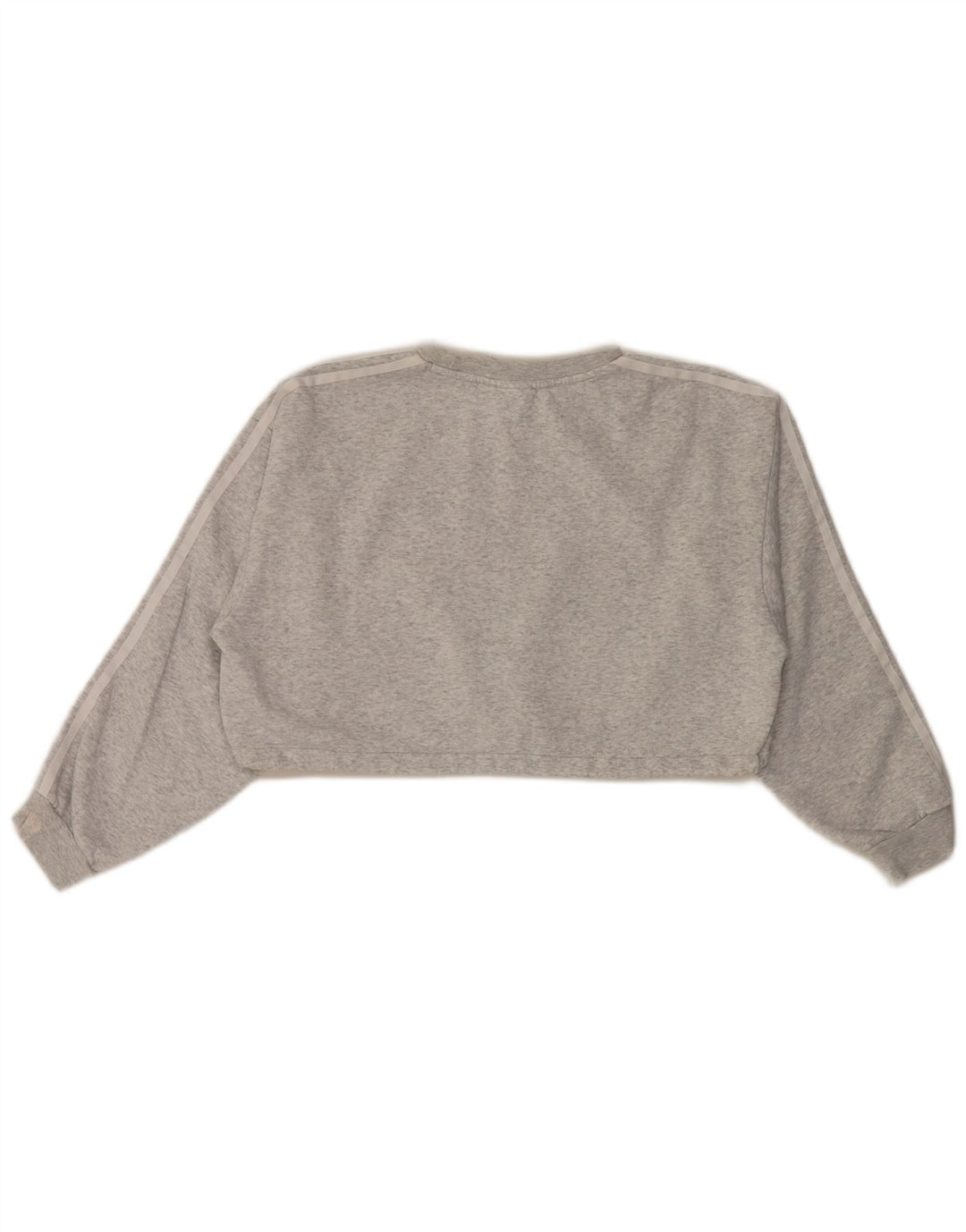 Adidas Mujer Crop Oversize Sudadera Jumper UK 10 Pequeño Gris Moteado