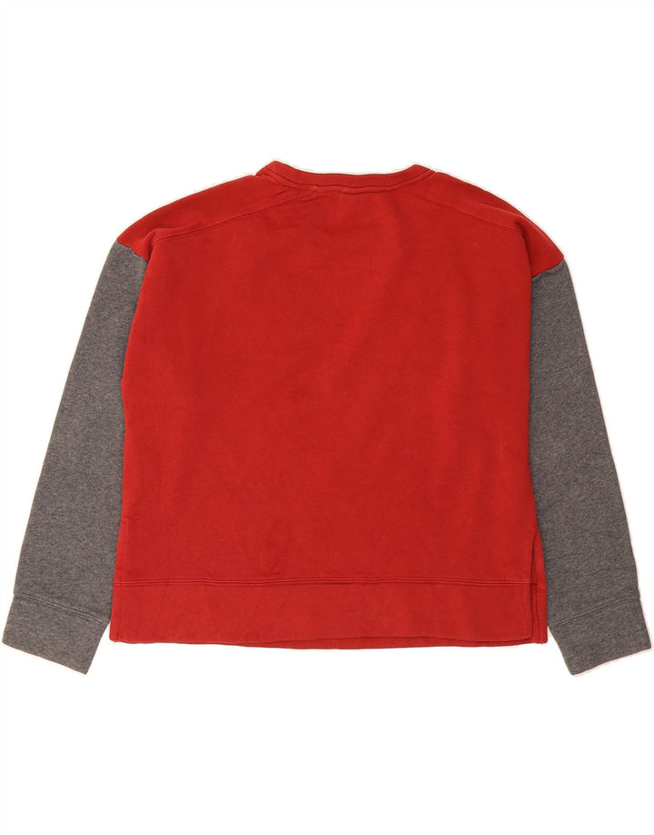 NIKE Womens Oversized Sweatshirt Jumper UK 14 Medium Red Colourblock Vintage Nike and Second-Hand Nike from Messina Hembry 