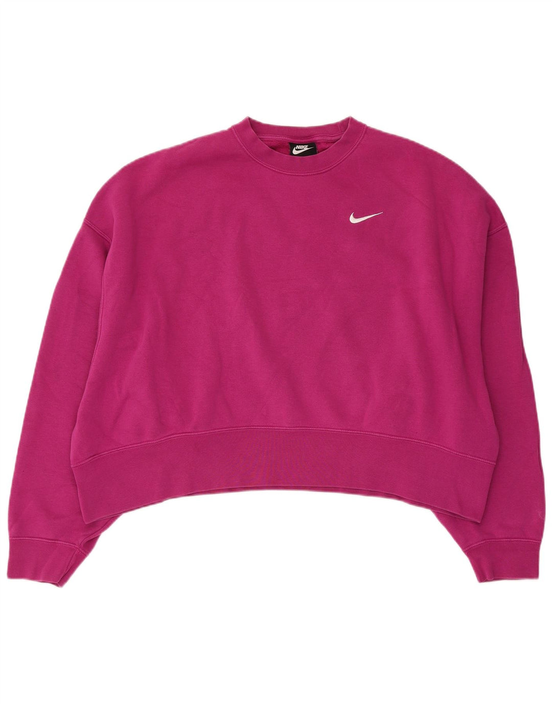 NIKE - Sudadera corta extragrande para mujer, talla 40, algodón rosa medio