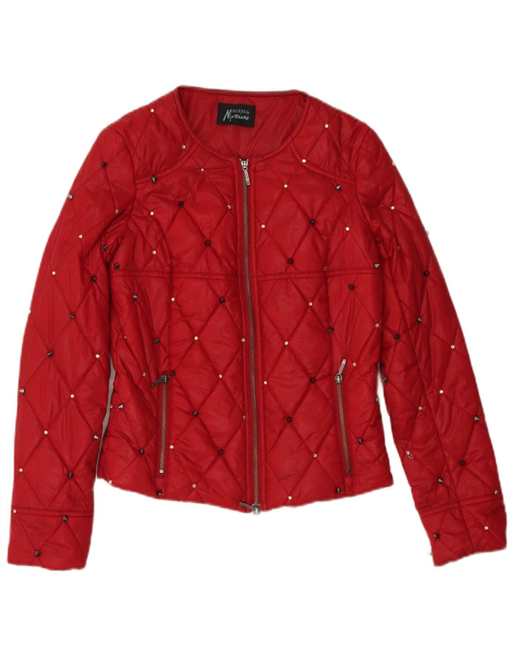 Chaqueta Acolchada Mujer Guess By Marciano IT 42 Mediana Poliamida Moteada Roja
