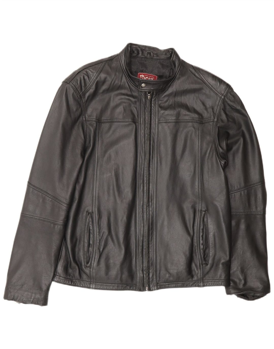 Vintage chaqueta de cuero para hombre Reino Unido 40 cuero negro grande