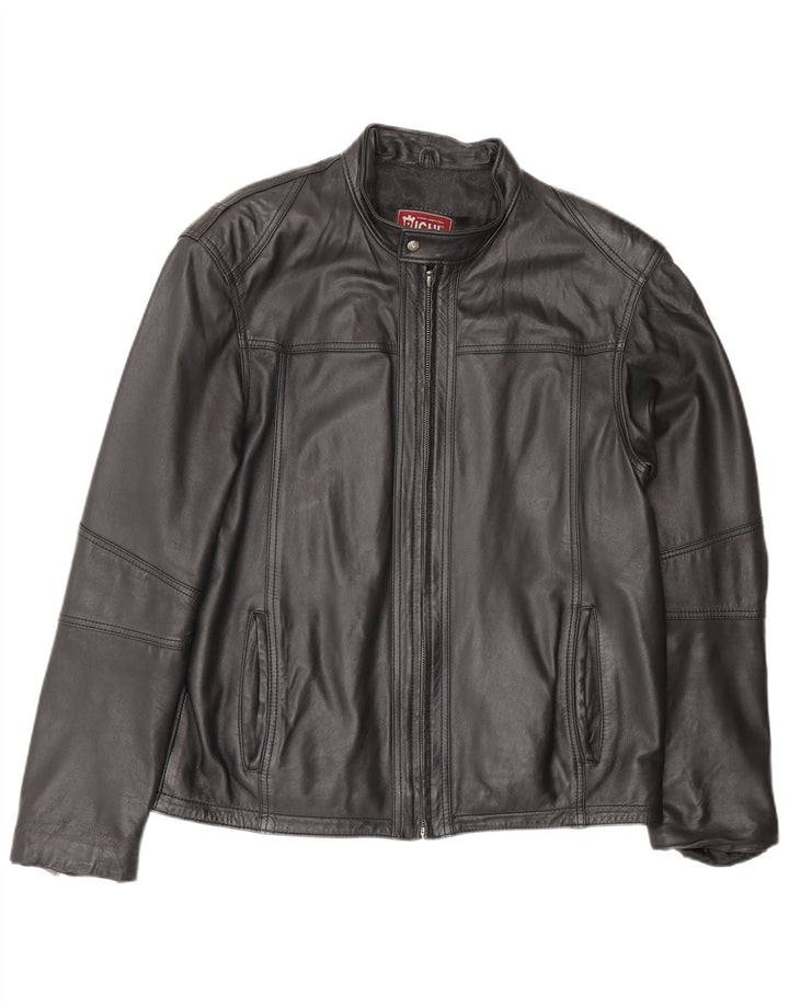 Vintage chaqueta de cuero para hombre Reino Unido 40 cuero negro grande