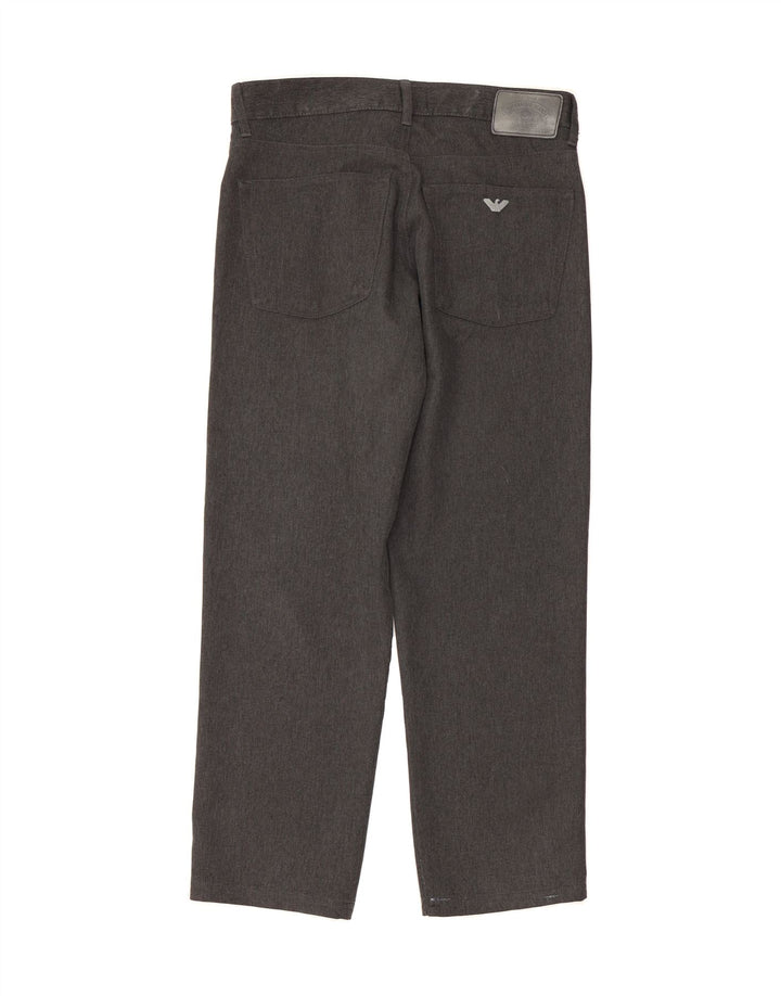ARMANI Womens Straight Casual Trousers W32 L28 Grey Polyester Vintage Armani and Second-Hand Armani from Messina Hembry 