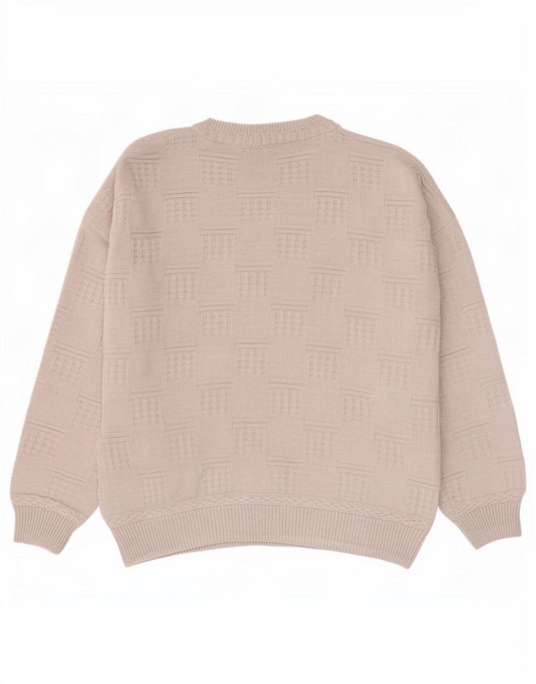 Paco Calvari Jersey De Cuello Redondo Para Hombre IT 50/52 Medium Blanco Geométrico
