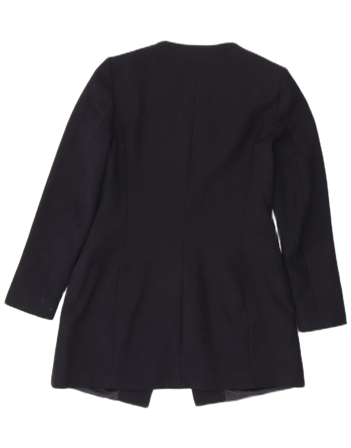 Zara Chaqueta Blazer con Cremallera Completa para Mujer UK 40 Mediano Azul Marino Poliéster